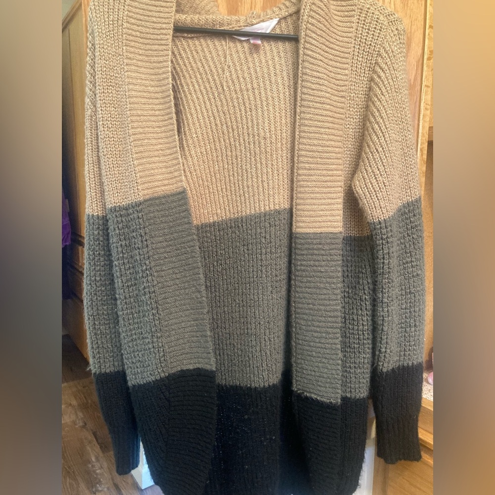 No Boundaries Colorblock Sweater - Tan, Gray, Black